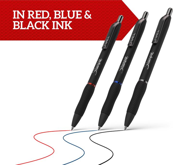 Actual product image Sharpie Gel pen 0.7 mm, 3 pieces (Black, Blue, Red, 3 x)