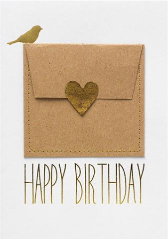 Produktbild Räder Geburtstagskarte Happy Birthday, Geldcouvert, Goldschrift (1 Stk.)