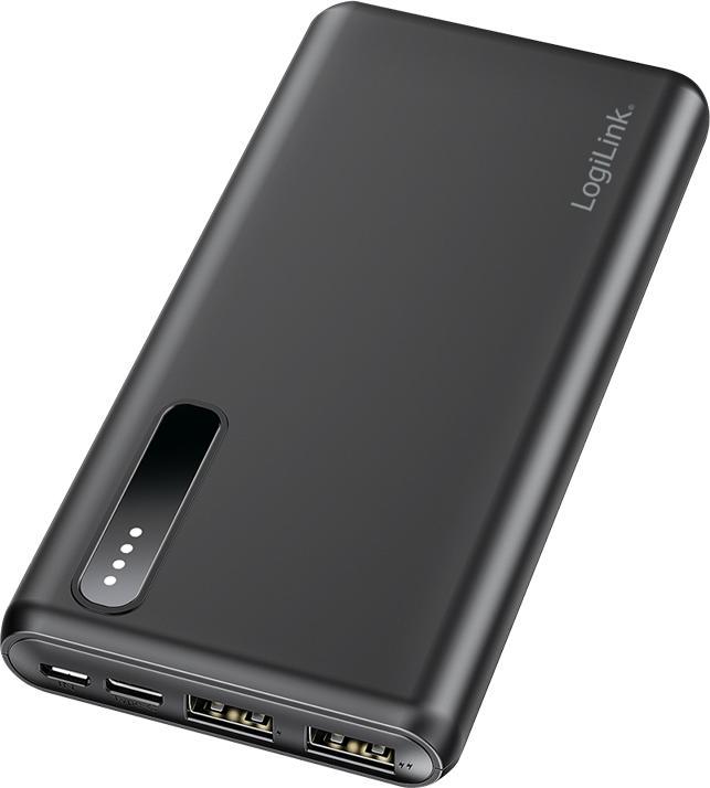 Immagine prodotto LogiLink Powerbank PA0311 nero, 8000 mAh, 2x USB-A, cavo 2-in-1 (8000 mAh, 12 W)