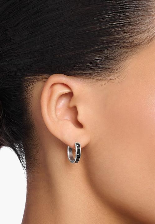 Actual product image Thomas Sabo Creoles black stones pavé silver (925 silver)