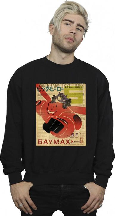 Immagine prodotto Disney Big Hero 6 Baymax Flying Baymax Newspaper Felpa Uomo (XL)