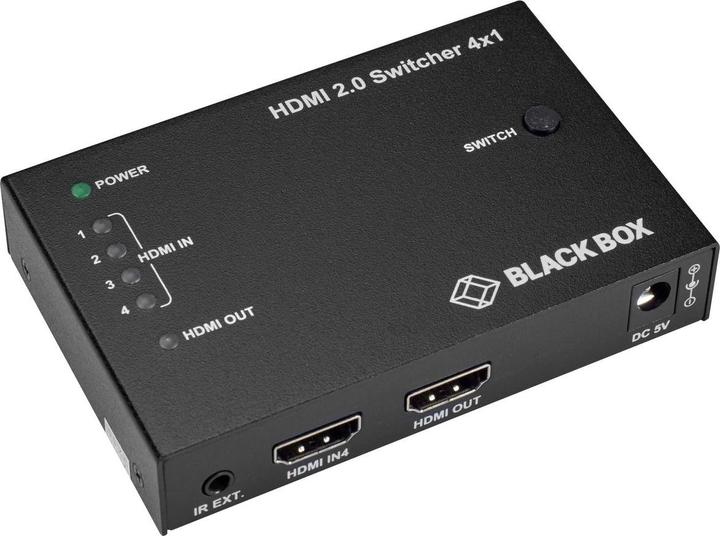 Actual product image Black Box 4-PORT HDMI 2.0 VIDEO SWITCH