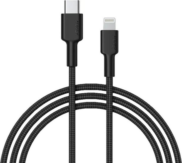 Image du produit Aukey CB-CL02 Black Nylon Lightning-USB C Cable | USB power supply USB-PD | 1.2 m | Apple MFi certificate (1.20 m, USB 3.2 Gen 1)