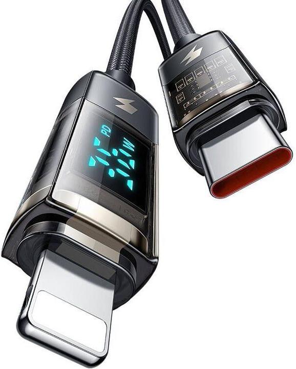 Actual product image Mcdodo CA-3600 USB-C to Lightning cable, auto power off, 36W, 1.2m (black) (1.20 m, 36 W)
