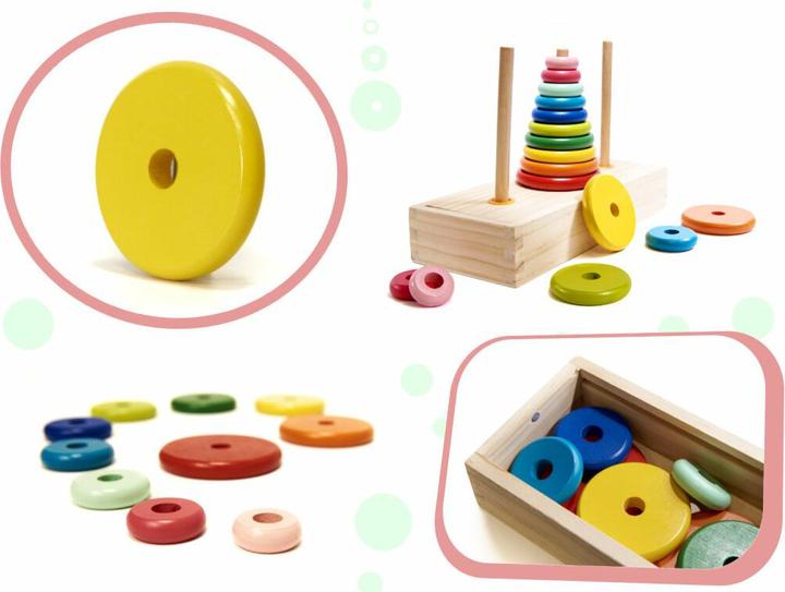 Produktbild Ikonka Holzpyramide mit Turmfuss, Sortiermaschine Regenbogen