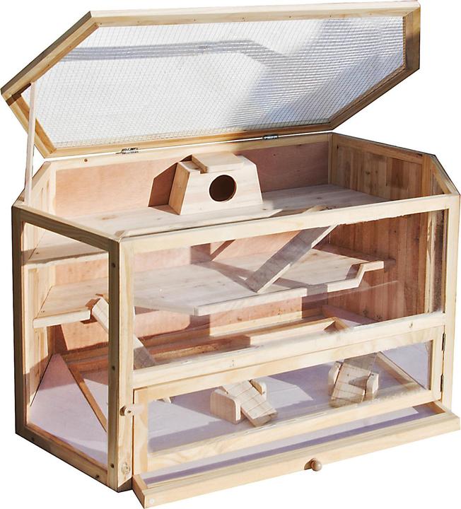 Wiltec XXL Nagerkäfig 1150x600x580mm Holz Kleintierhaus Hamsterkäfig Mäusekäfig
