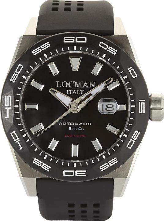 Locman Italy Herrenuhr Stealth Automatik schwarz/silber Ref. 0215 (Analoguhr, 46 mm)