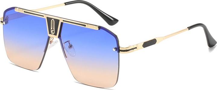 Produktbild Techsuit - Sunglasses (2576) - for Men with Aluminum Frame, Oversized - Gold / Blue / Brown