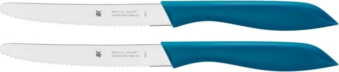 Produktbild WMF Brotzeitmesser Brötchenmesser Frühstücksmesser Set 2tlg 23cm Wellenschliff blau (11 cm)