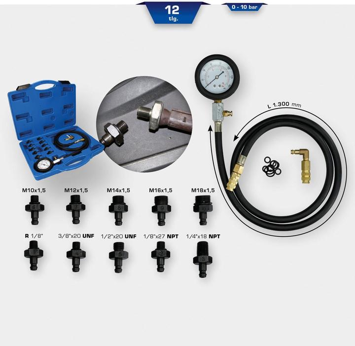 Produktbild Brilliant Tools Öldruck-Tester-Satz, 12-tlg