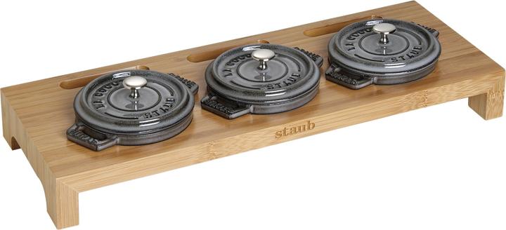 Image du produit Staub 40510-299-0 Plateau de service pour 3 mini-cocottes 42 x 16 cm, bois