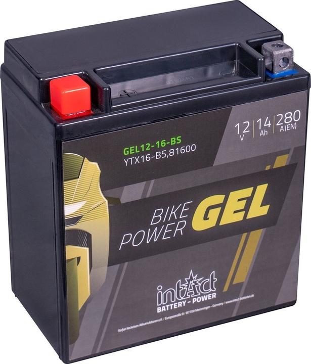 Image du produit Intact GEL12-16-BS Bike-Power GEL 14Ah Batterie moto (DIN 81600) YTX16-BS (12 V, 14 Ah, 280 A)