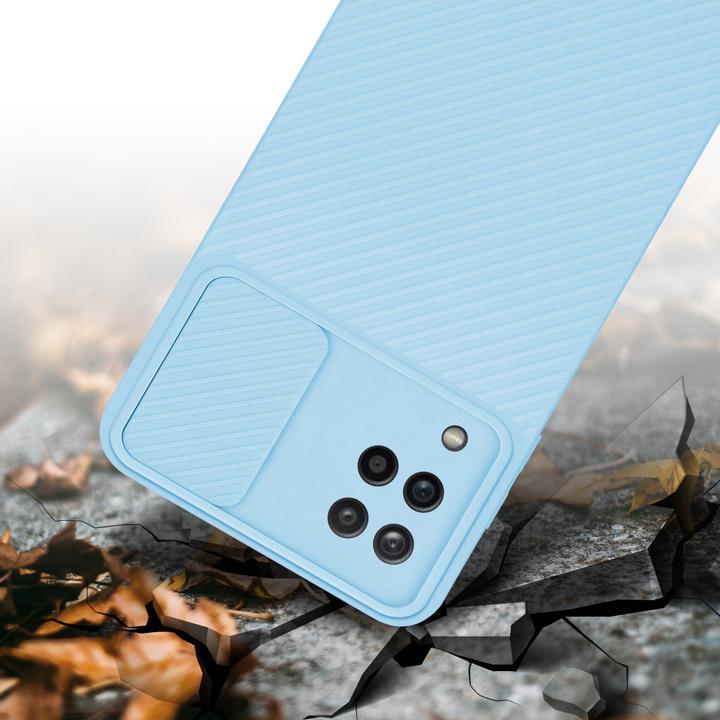 Productafbeelding Cadorabo Hoesje voor Samsung Galaxy A12 / M12 in TPU met camerabescherming LM009 Style (Samsung Galaxy M12, Samsung Galaxy A12)