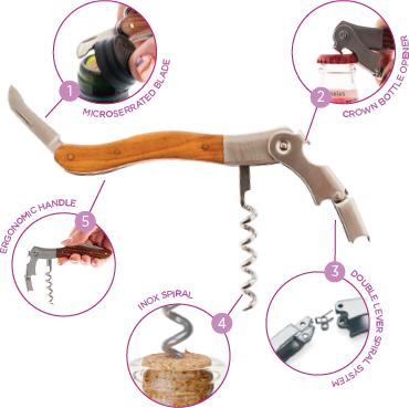 Immagine prodotto Koala Tire-bouchon palissandre à 2 charnières (Cavatappi)