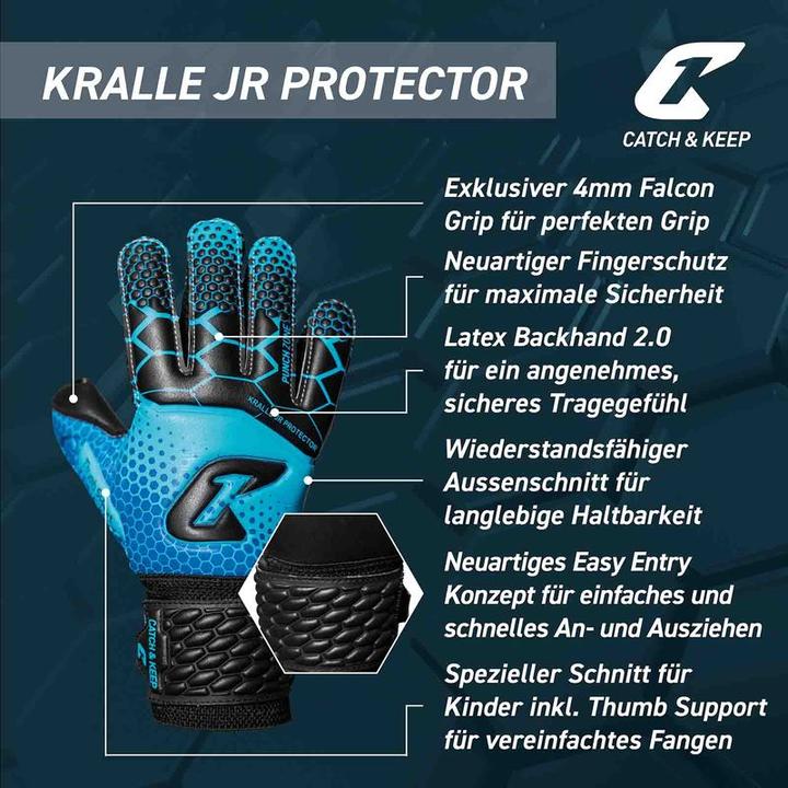 Image du produit Catch & Keep Gants de football Griffe Protector Gr. 6 Bleu Gardien de but Gants de gardien de but (6)