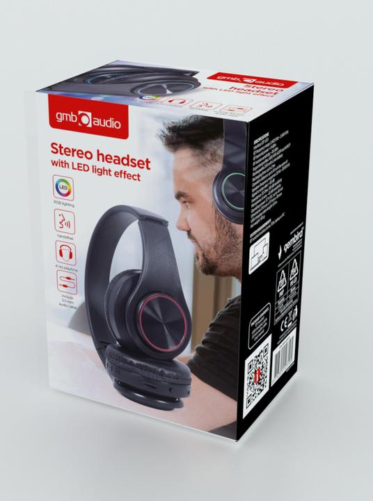 Produktbild Gembird BHP-LED-01 (keine Geräuschunterdrückung, 4 h, Kabellos, Kabelgebunden)