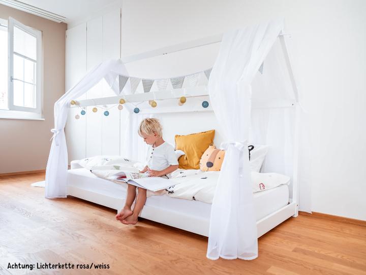 Immagine prodotto Müggi Set di decorazioni per il letto della casa grigio/bianco con luci fatate rosa/bianco