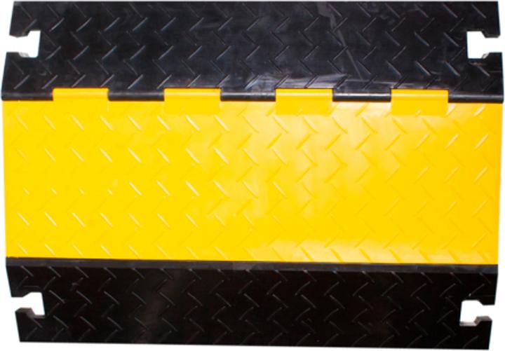 Walther Werke WAL 39870045 Pont de câble 4K droit en caoutchouc plein, noir/jaune LxlxH : 910 x 590 x 75 (Pont de câbles, 91 cm)