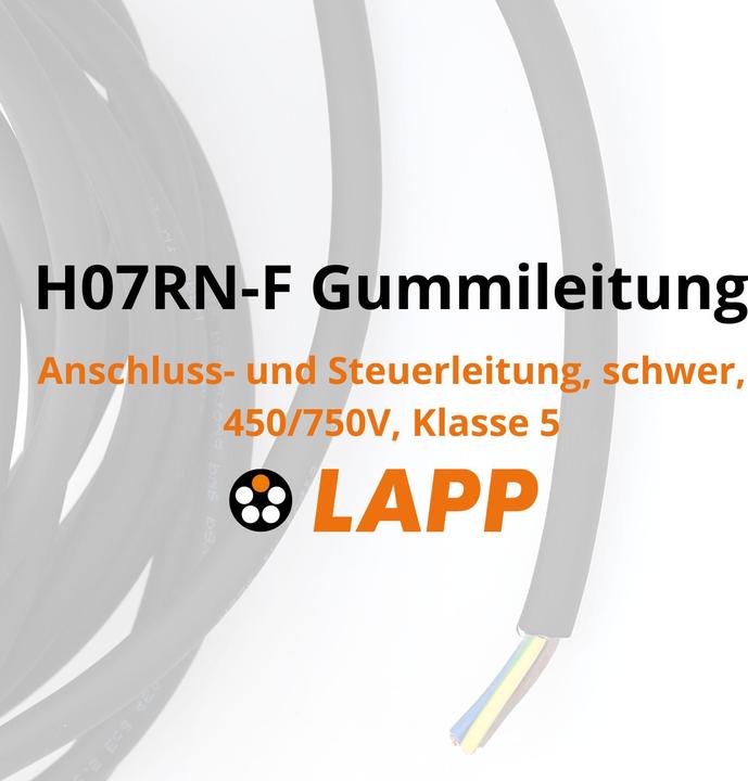Actual product image Lapp 10 metres 1600151 H07RN-F 7x1.5 mm² flexible rubber cable with protective conductor I UV-resistant (10 m)