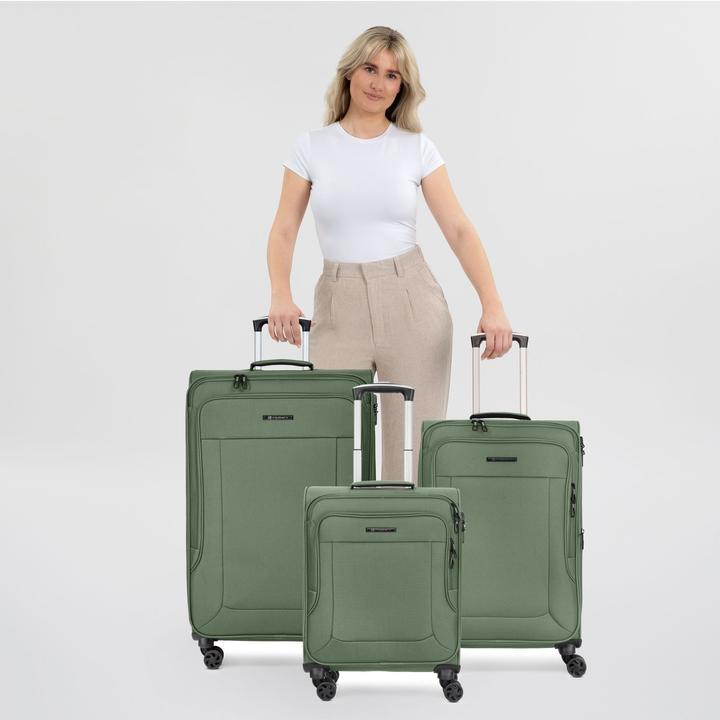 Immagine prodotto Franky Set di valigie Melbourne 3.0 a 4 ruote, 3 pezzi, con ripiegamento elastico (180 l, XL (da 115l))