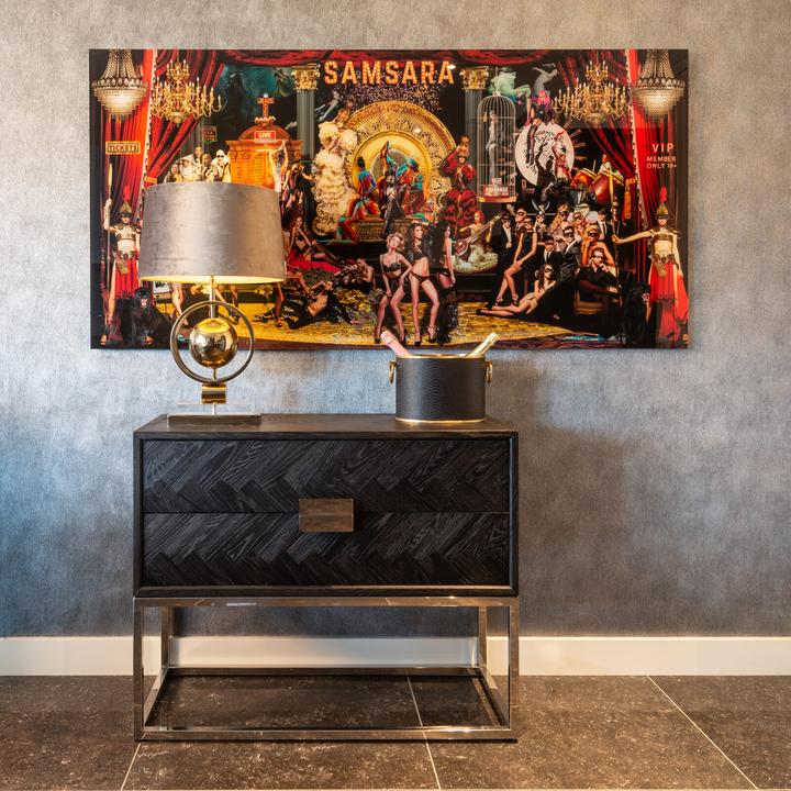 Image du produit Richmond Interiors Commode Blackbone noir or 108 (108 x 45 x 87 cm)