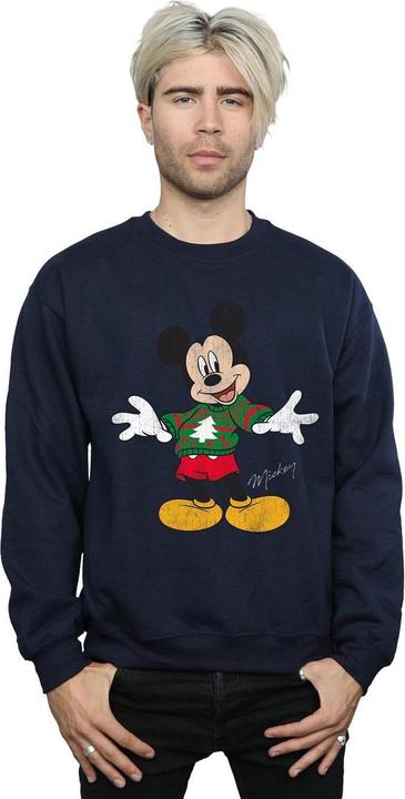 Actual product image Disney Mens Mickey Mouse Christmas Jumper Sweatshirt (XXL)