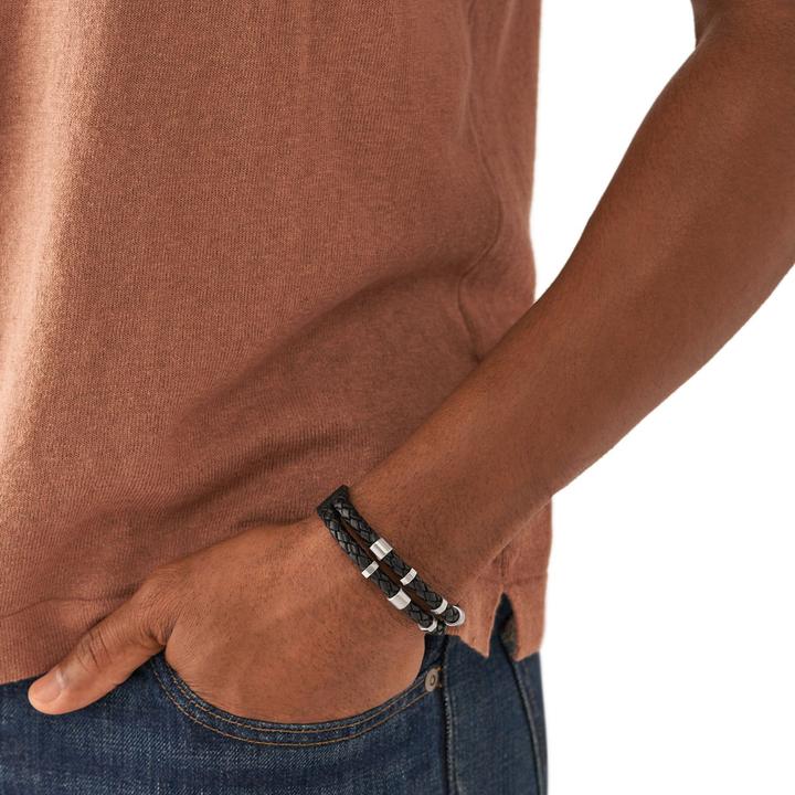 Immagine prodotto Fossil Elementi Essenziali In Pelle (25.60 cm, Acciaio inossidabile)