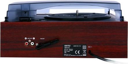 Actual product image Camry CR 1113 Audio turntable with belt drive, cappuccino, chrome, wood (Semi-automatic)