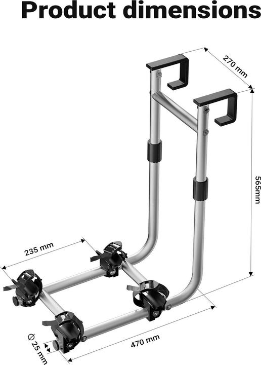 Immagine prodotto Wiltec Fahrradhalter Wohnmobilleiter 2 Räder Fahrradträger Wohnmobil Wohnwagen
