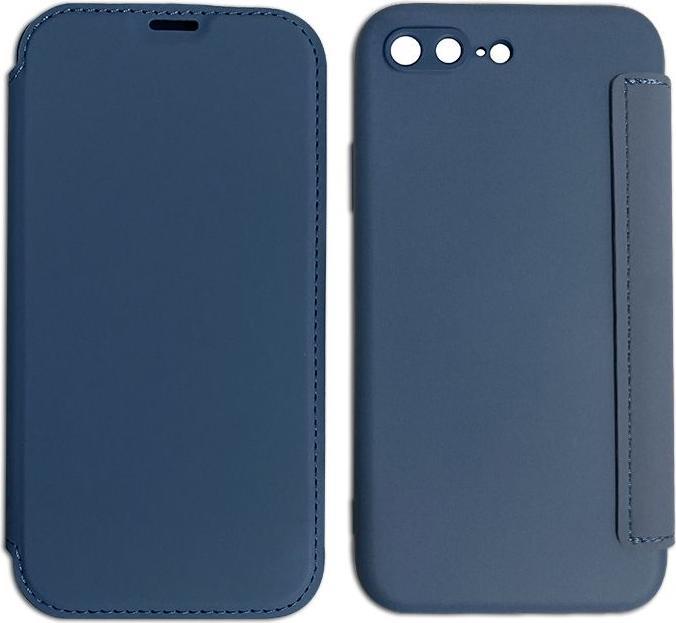 Produktbild mobileup Flip Case in Leather Look for iPhone 7 Plus / 8 Plus - Dark Blue (Apple iPhone 7 Plus)