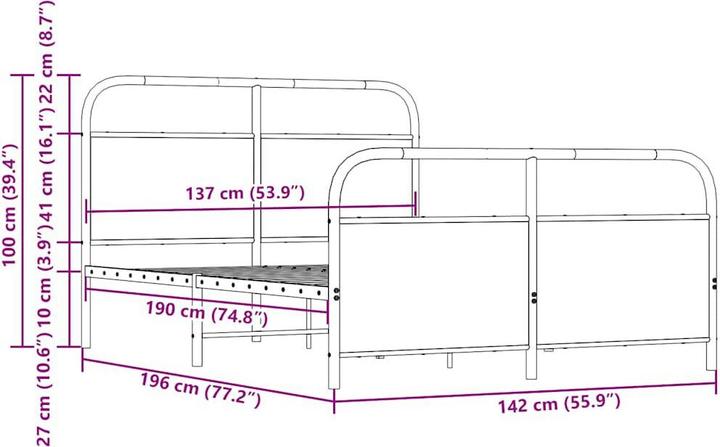Image du produit VidaXL Lit sans matelas (137 x 190 cm)
