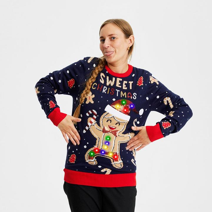 Produktbild Christmas Sweats Cute Cookie Man LED Sweater (M)