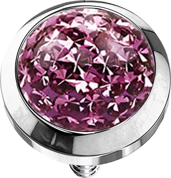 Produktbild Star Piercing Dermal Anchor Kristall Kuppel hellviolett Epoxy Schutzschicht (Chirurgenstahl 316L, ohne Messing)