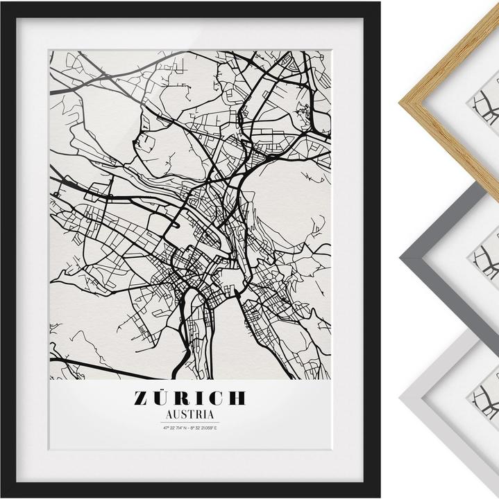 Actual product image Bilderwelten Zurich City Map - Classic (100 x 70 cm)