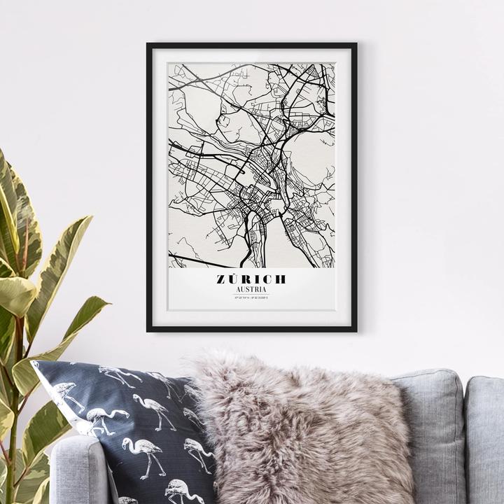 Actual product image Bilderwelten Zurich City Map - Classic (100 x 70 cm)