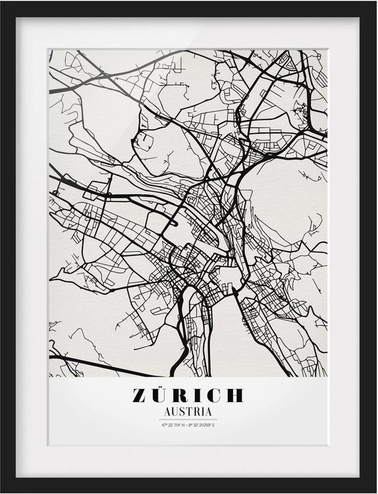 Actual product image Bilderwelten Zurich City Map - Classic (100 x 70 cm)