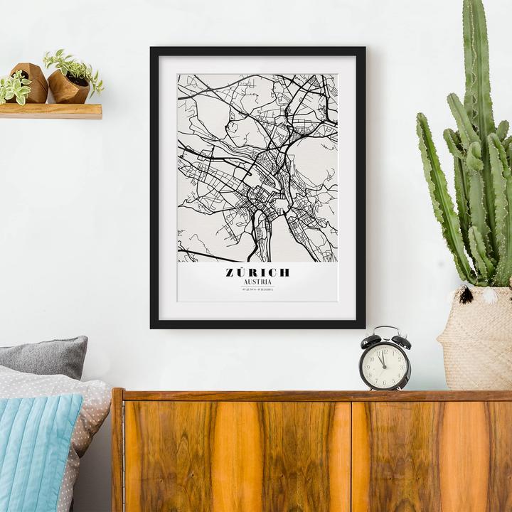 Actual product image Bilderwelten Zurich City Map - Classic (100 x 70 cm)