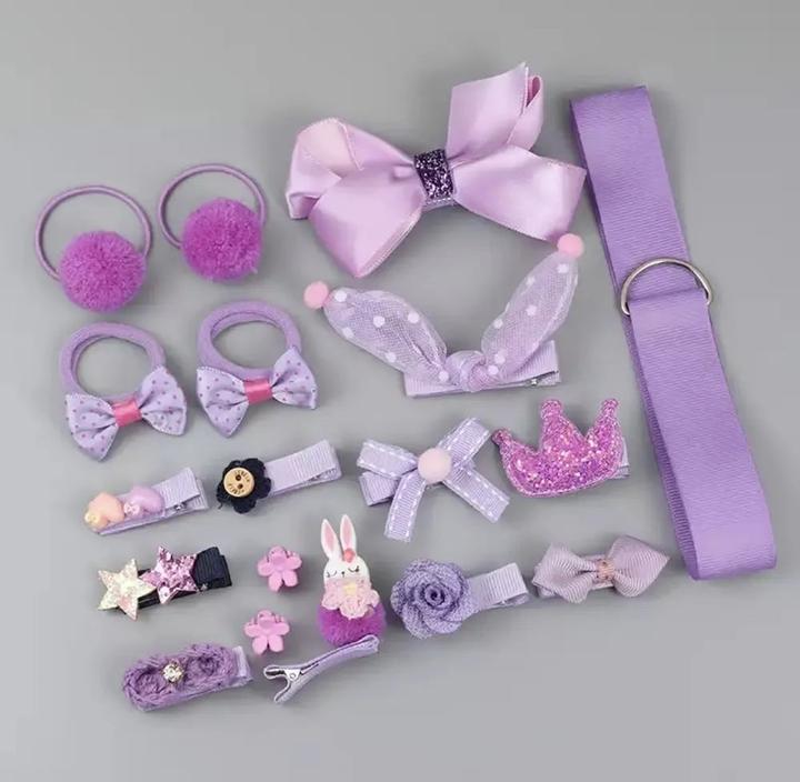 Actual product image Activity Board 18 pieces hair clips set toddler girls, hair jewellery girls, hair clips with gift box (18 pcs.)