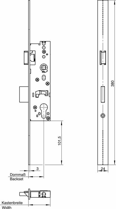 Immagine prodotto Wilka Prua di chiusura tubolare in acciaio inox Reno 1438 PZ, arretramento di 25 mm, regolabile Din (Cilindro profilato)
