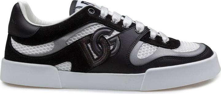 Produktbild Dolce & Gabbana portofino strobel light sneakers in leather and fabric color black and white (42)