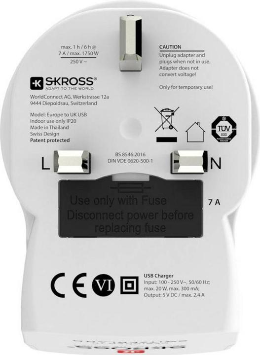 Productafbeelding Skross Reisadapter EU - UK