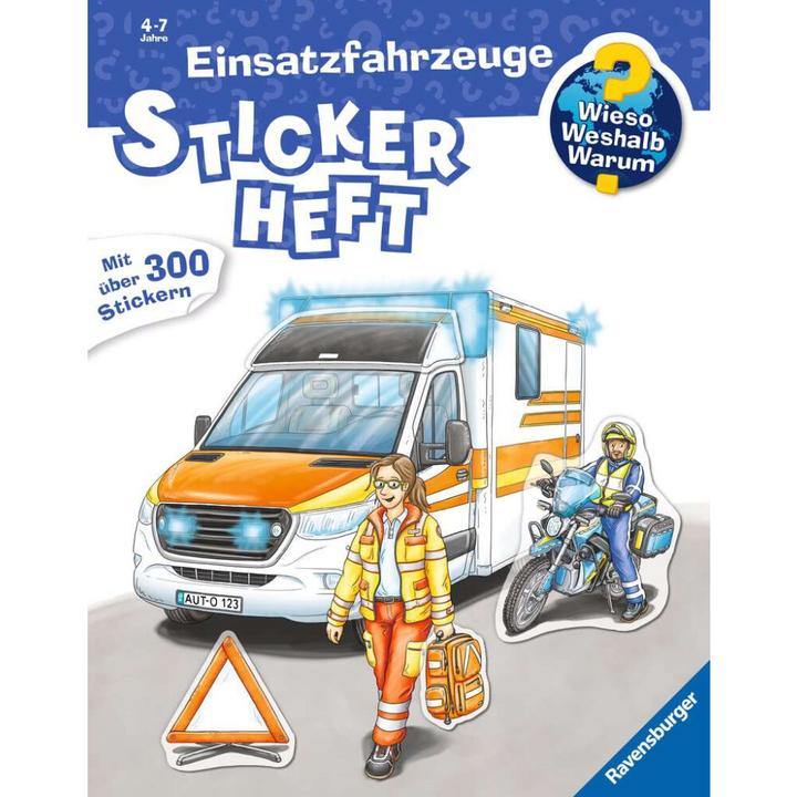 Actual product image Ravensburger Why? Why? Why? Sticker booklet: Emergency vehicles