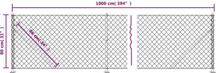 Produktbild VidaXL Maschendrahtzaun mit Bodenflansch Grün 0,8x10 m, Farbe