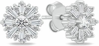 Brilio Silver - Silver flower earrings with pearl EA1082WR