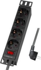 Immagine prodotto LogiLink Striscia di presa da 10" a 4 pieghe, con interruttore (4 x, CEE 7/3, 2 m)
