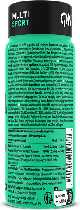 Nutritional values and ingredients QNT Magnesium Vitamin B6 Shot (Lemon, 12 x)