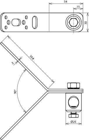 Image du produit Dehn Equerre de fixation d'angle 90 degrés NIRO m. 106316