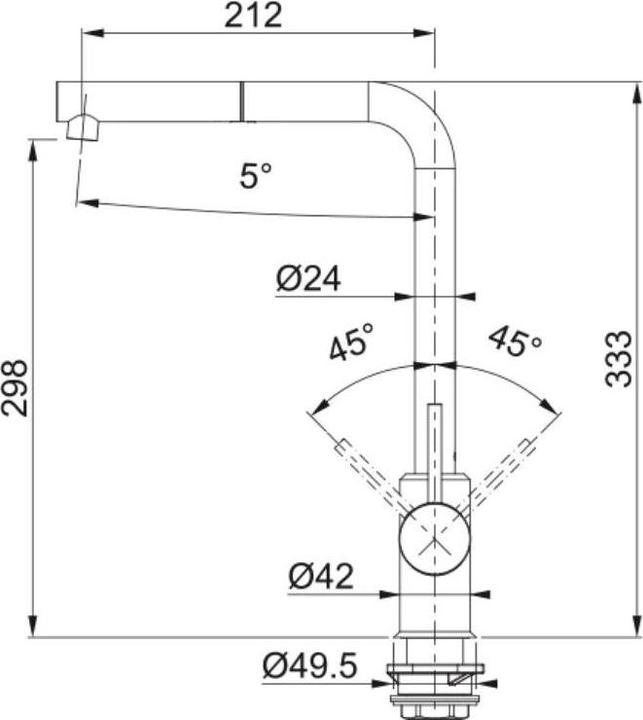 Actual product image Franke Tap Sirius L Side Pull-Out Hp Chr