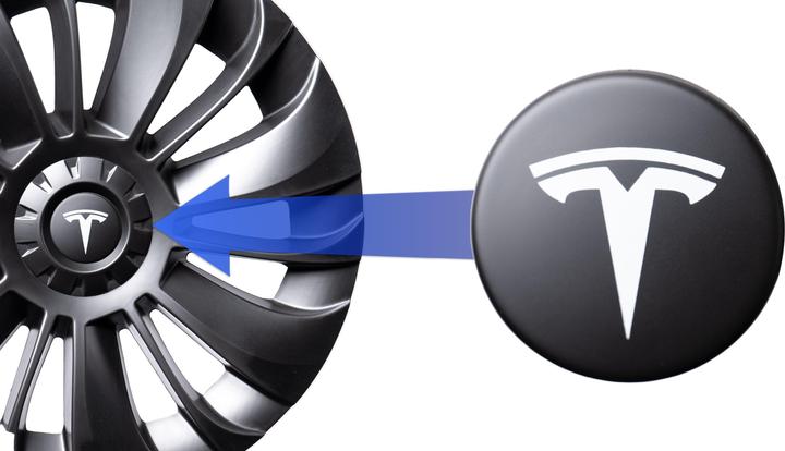 Produktbild Made4EV Logos (4x) für Radkappen des Tesla Model 3/Y
