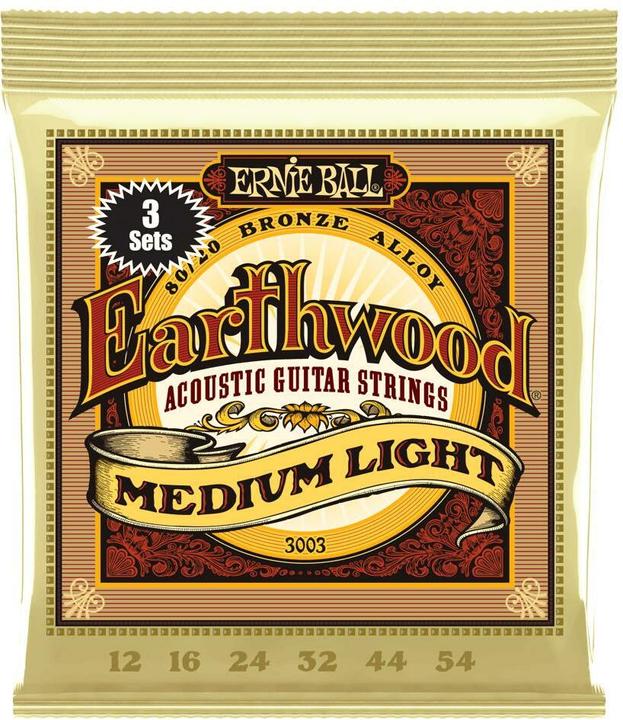 Image du produit Ernie Ball Cordes de guitare 3003 Earthwood Bronze Pack de 3 - ML 12-54 (6 x, 0.05")